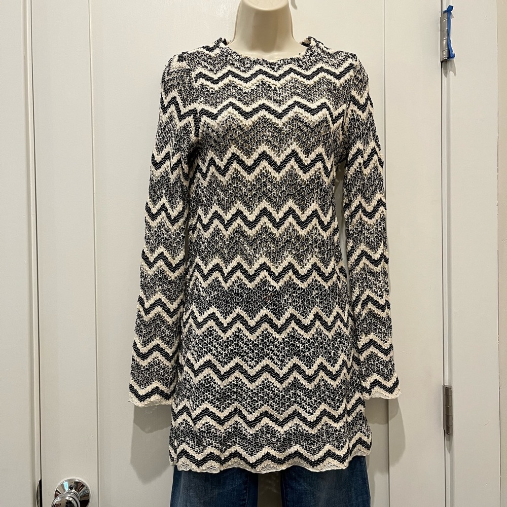 Zara B/W Collection Knit Top Long Sleeve